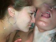 Wifey cumsawps her husbands load with her bbf
